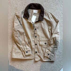 Active USA Tan Jacket with Brown Collar